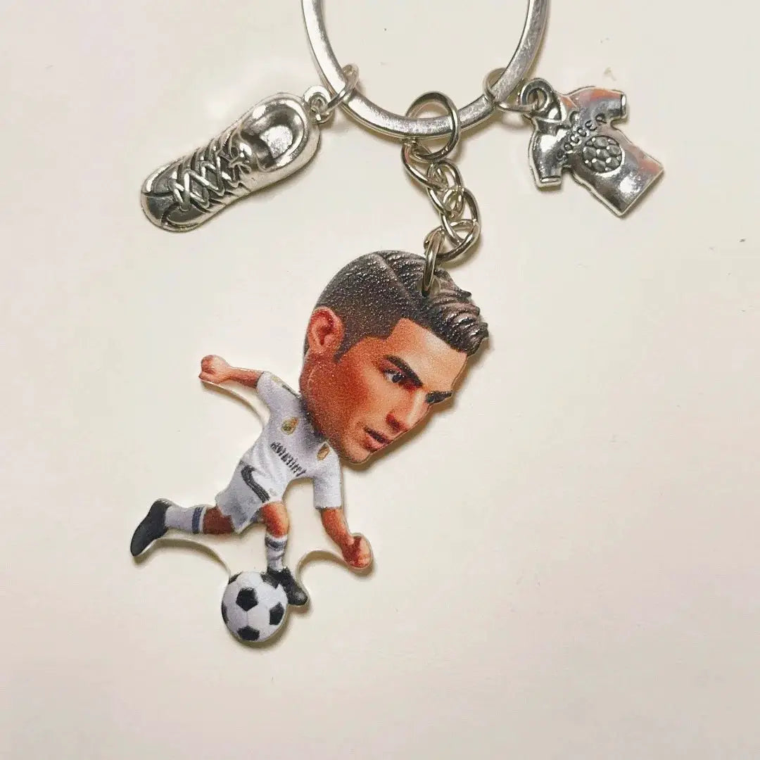 2D Ronaldo Keychain Cristiano Football Pendant Flat Acrylic Ornament