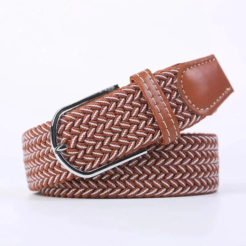 UrbanFlex Unisex Knitted Pin Buckle Belt Elastic Braided Canvas Stretch For Comfortable Jeans Wear