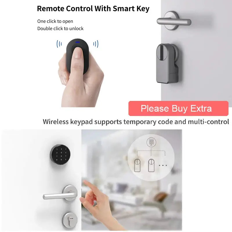 Smart door lock by Simples Market: A1 Pro Bluetooth keyless lock with gray metal finish