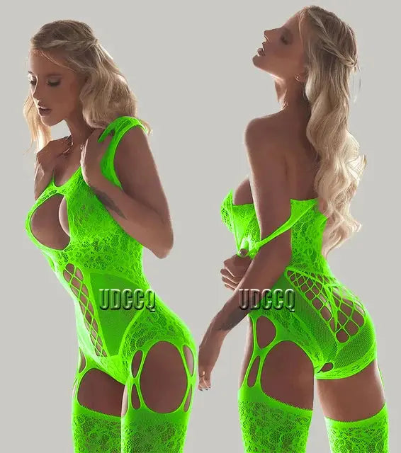 VelvetVibe Sexy Bodycon Dress With Fishnet Panels And Sheer Mesh Cutouts For Bold Nightwear