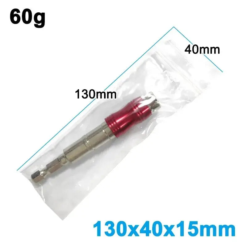 Red Curved Hexagonal Handle Extension Rod For Directional Drilling With Magnetic Screw Tip Universal Adapter