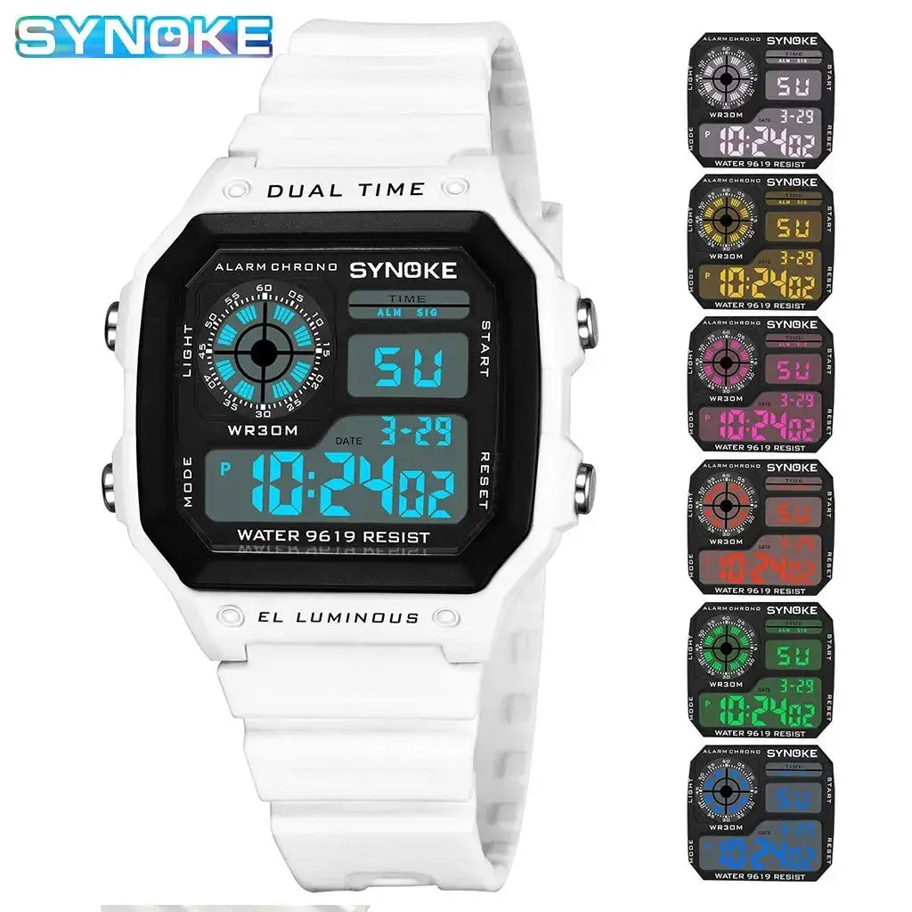Synoke Digital Sports Watch Luminous Backlight Waterproof Multifunction Timepiece for Men Women and Students