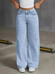 2026 Womens Loose Wide Leg Denim Jeans Baggy Streetwear All Season
