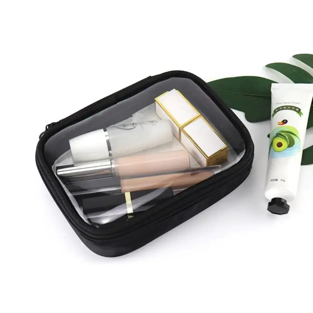Transparent Travel Makeup Bag Zippered Waterproof Clear Cosmetic Organizer For Women Toiletries Kit