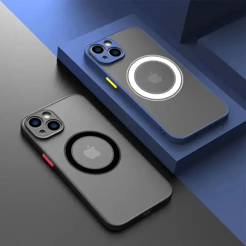 Luxury Matte Armor MagSafe Case For iPhone 16 15 14 13 12 11 Pro Max Mini XS XR Cover Protection