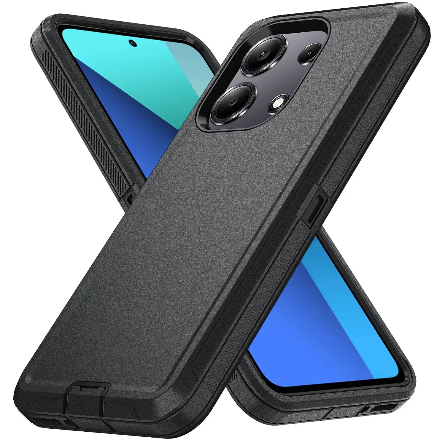Two black Simples Market Armor shockproof dustproof iPhone cases, rugged anti-scratch protection for iPhone 11–16 Plus.