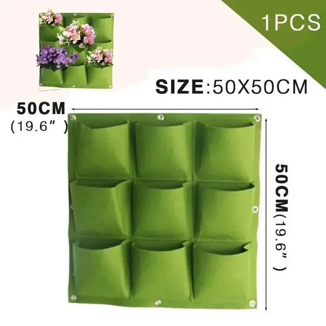 Wall Hanging Pockets Planting Bags Vertical Garden Planter Indoor Outdoor Use Home Decor Grow Bags