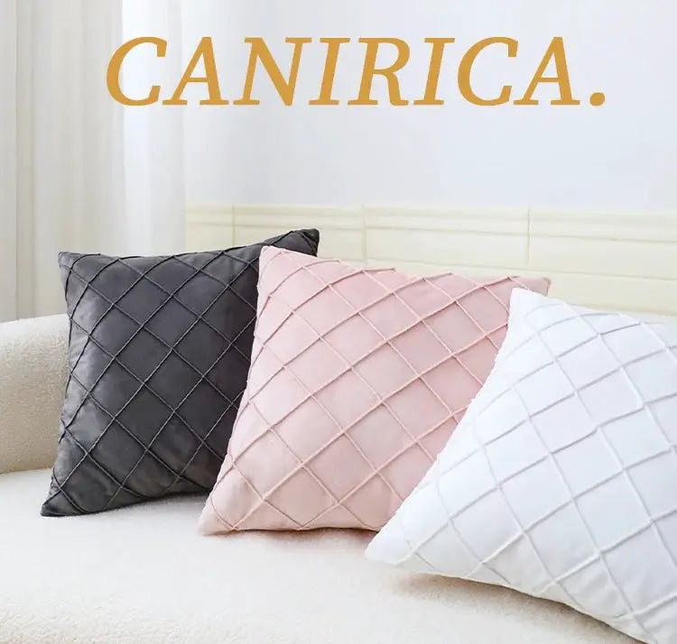 Geometric velvet pillow covers set of 3 in black, pink and white (45x45cm) by Simples Market