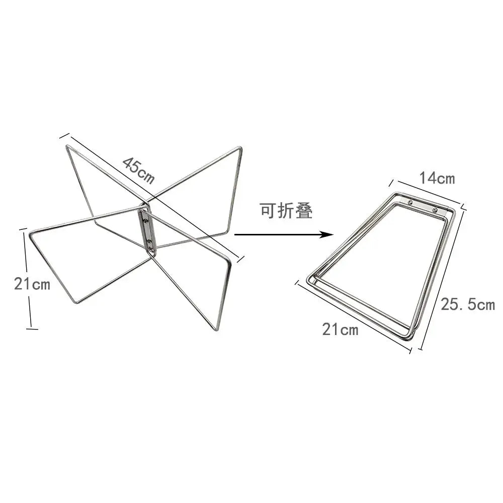 Simples Market folding metal cooler box stand; portable silver ice box holder for outdoor camping and picnics