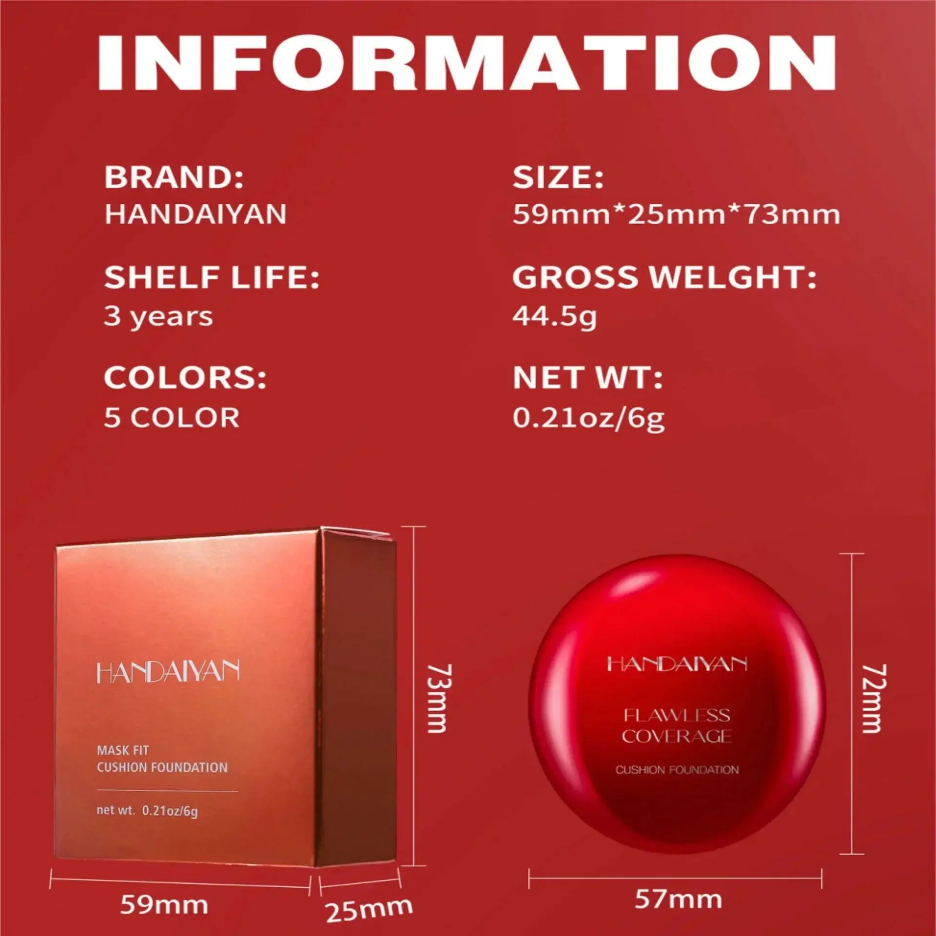 Korean Air Cushion Foundation Oil Control For Long Lasting Natural Finish Moisturizing Brightening Radiant Complexion