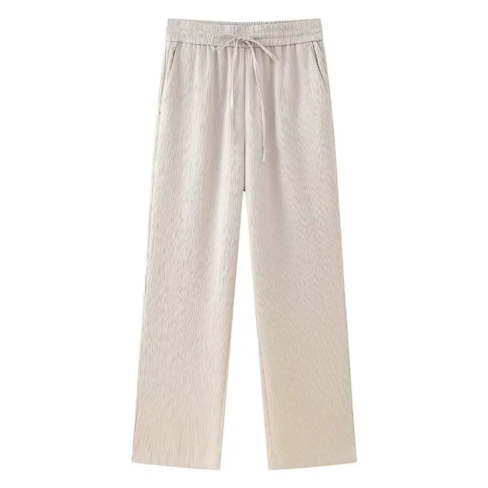 European American Double Breasted Jacket Pants Set Wrinkle 2024 Spring