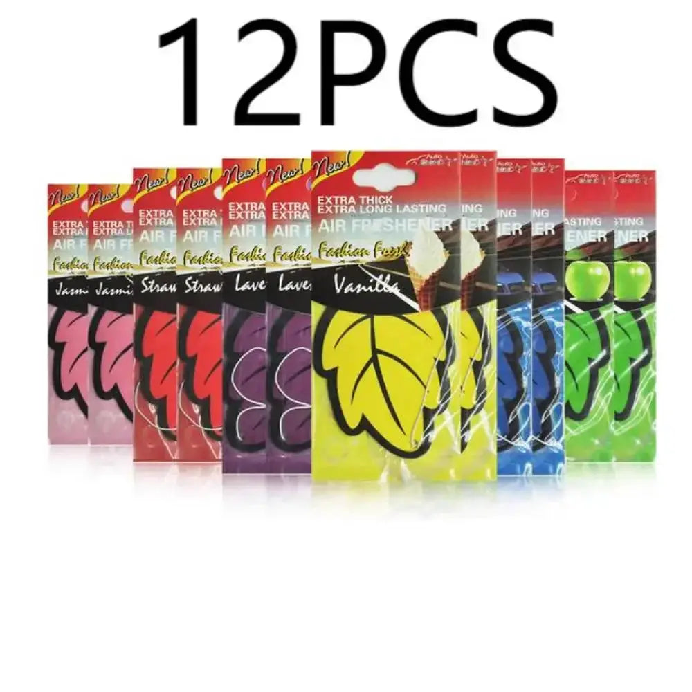 Leaf Shape Car Air Freshener Natural Scented Tea Paper Hanging Vanilla Perfume Fragrance For Auto Interior