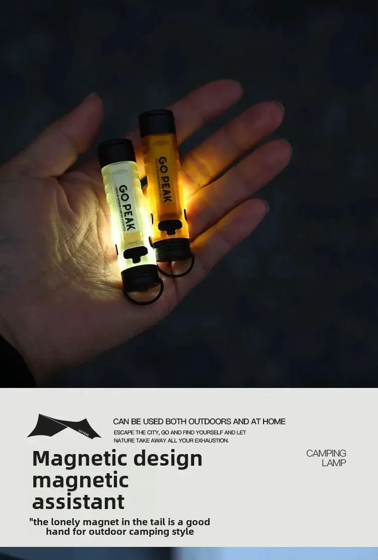GOPEAK pocket mini flashlights with key clips; two compact amber and white ambient LED lights