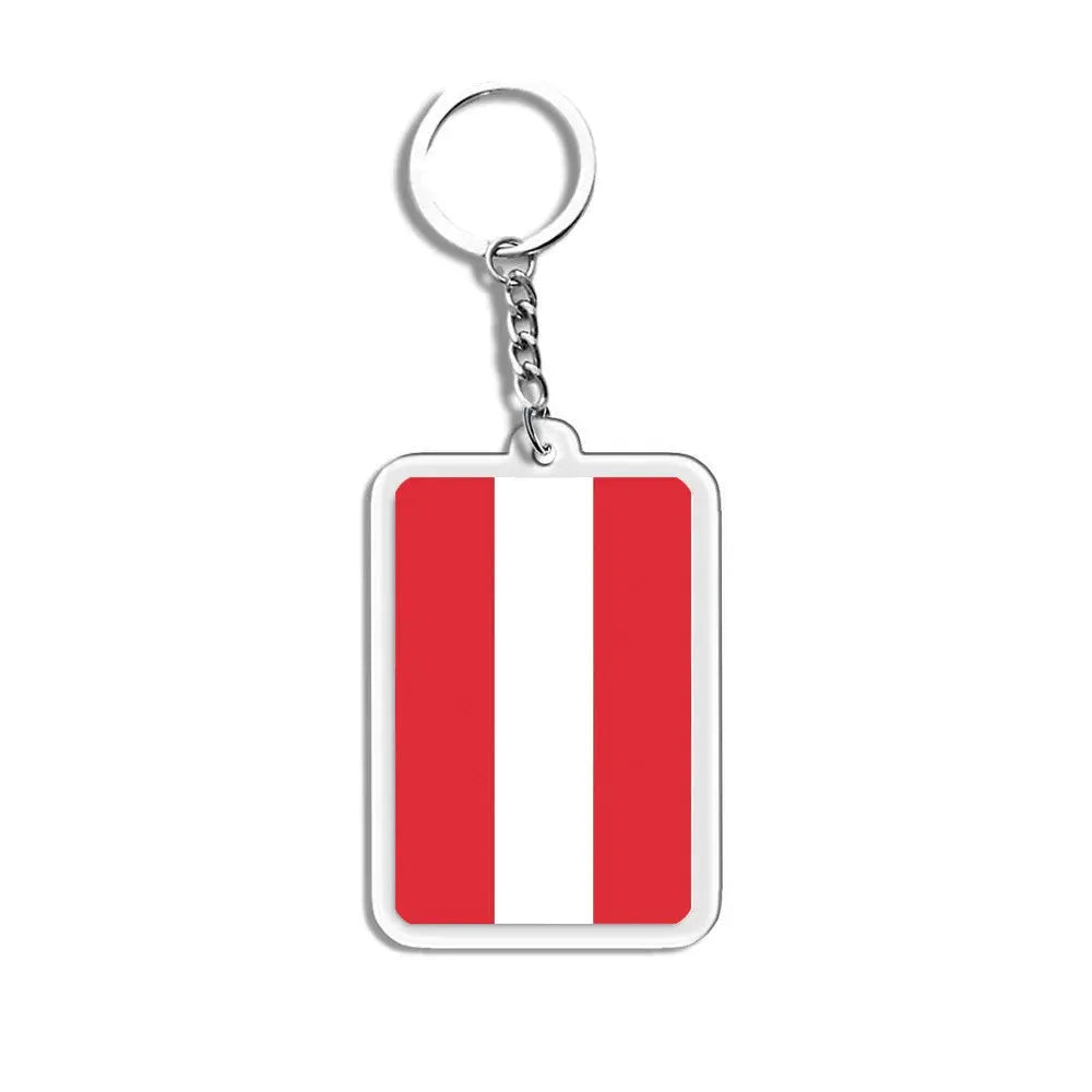 National Flags Keychain Set With Glass Inlay Ten Flags Zinc Alloy