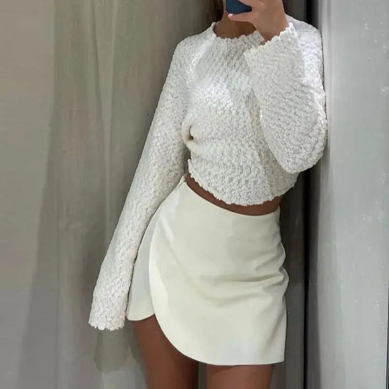 Hxao Women's Skort High Waist Asymmetric Mini Skirt Stretchy Polyester Blend For Casual Summer