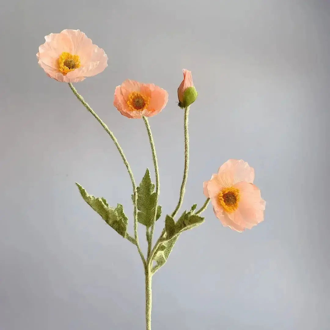 Artificial Silk Poppy Flowers Long Stem for Wedding Centerpieces and Bridal Bouquet Alternative Home Decor