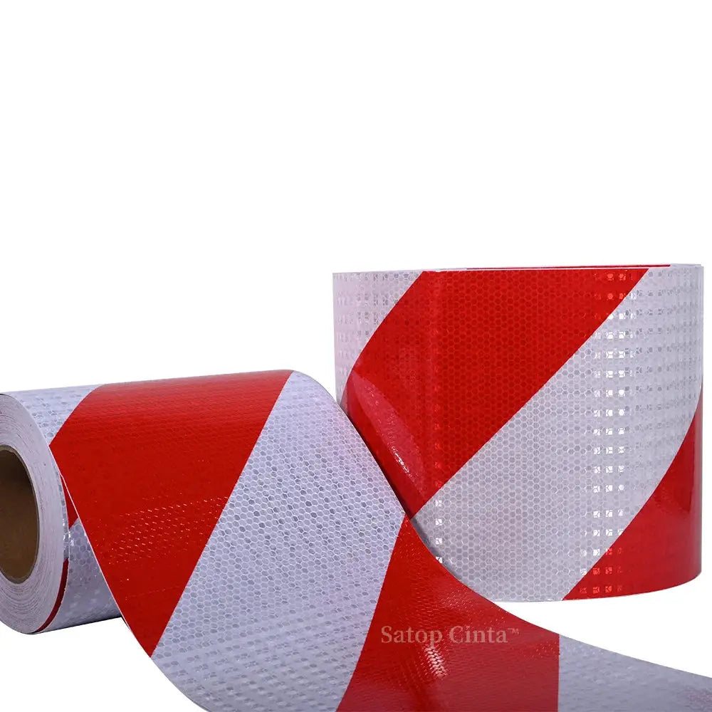Reflective Adhesive Tape With Twill White Red Stripes Waterproof For Car Left Or Right 5cm 10cm 15cm 20cm By 5m