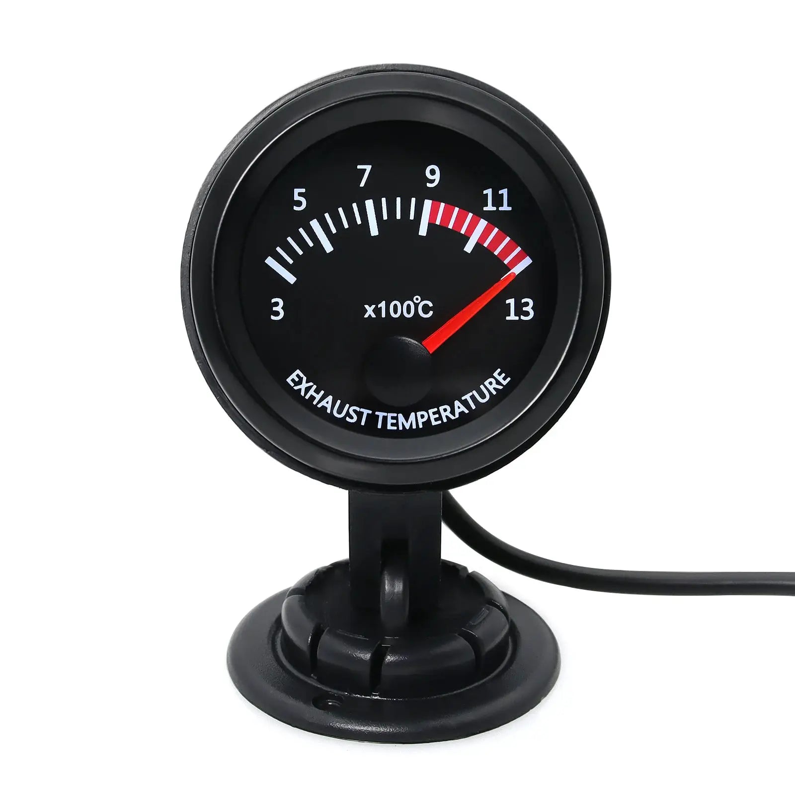 Exhaust gas temperature gauge, 52mm (2"), black dial with white markings, red needle, 300–1300°C, with sensor