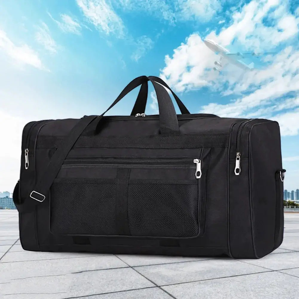 Simples Market Oxford dry-wet separation gym bag, large black waterproof carryall with multiple pockets