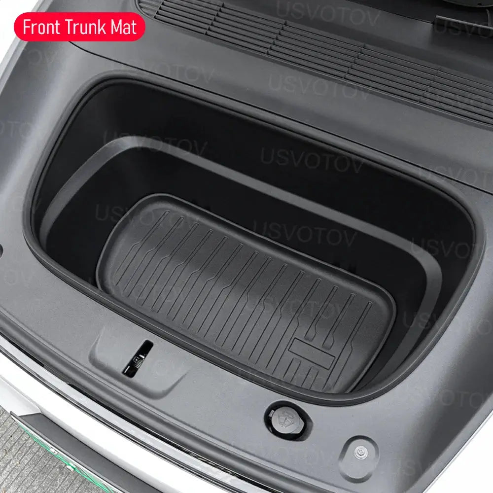 Front trunk mat for 2026 Tesla Model Y by Simples Market, all-weather cargo liner in black