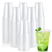 BrightCup Disposable Clear Plastic Cups 50 or 100 Pack Hygienic Outdoor Party Drinking Cups for Picnics and Events