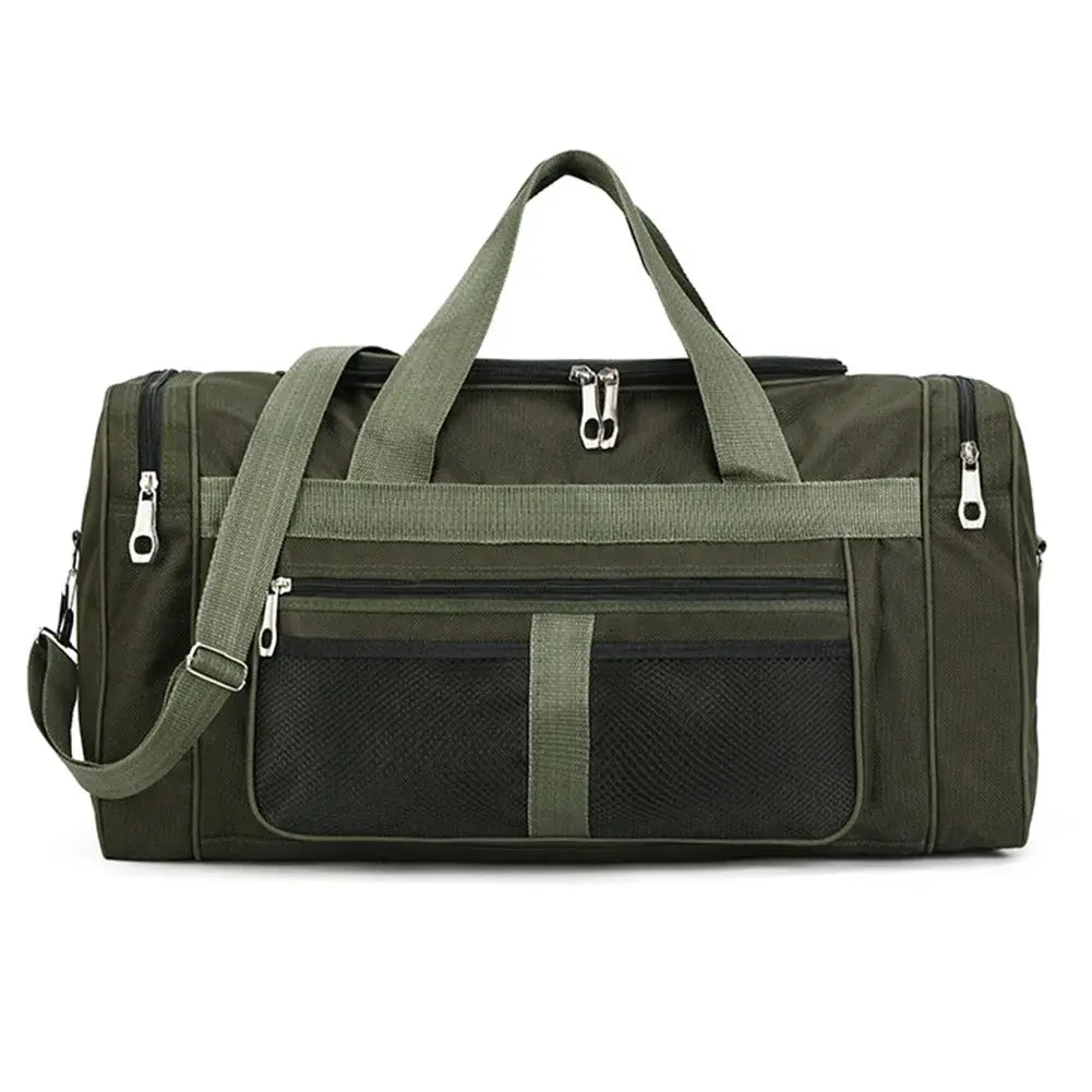 Oxford dry/wet separation gym bag by Simples Market, large olive-green portable waterproof fitness bag with top handles
