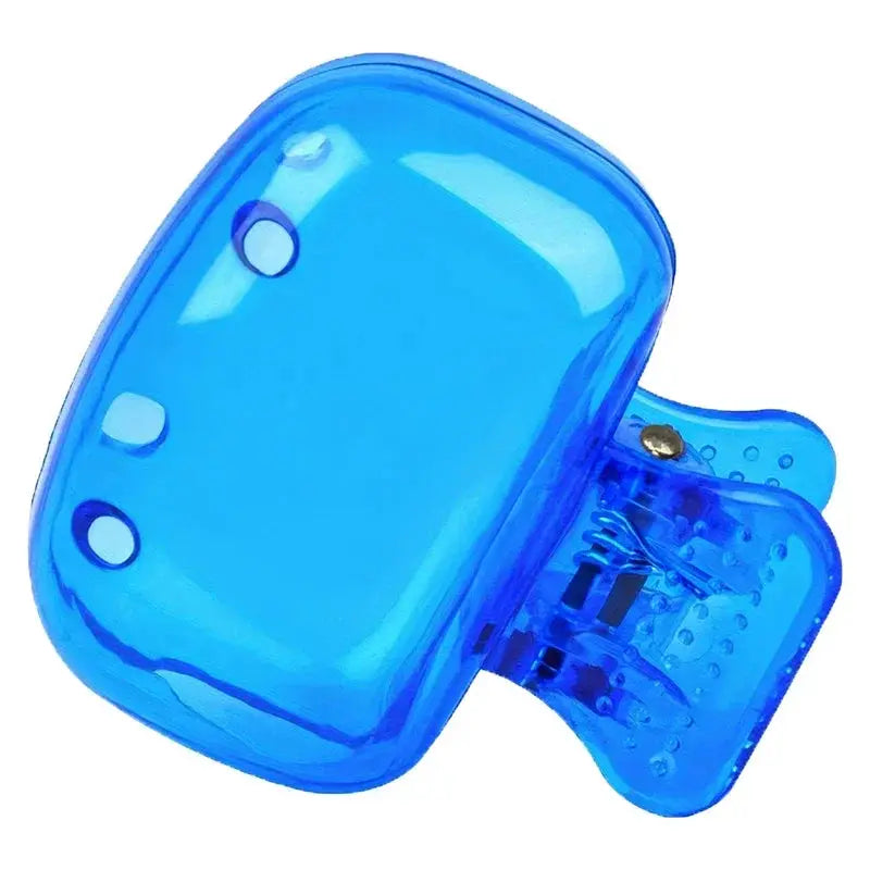 2-pack toothbrush head covers, blue translucent durable plastic travel protectors by Simples Market