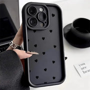 Love Heart Phone Case For iPhone 16 Pro And Older Models Shockproof Soft Silicone Cover