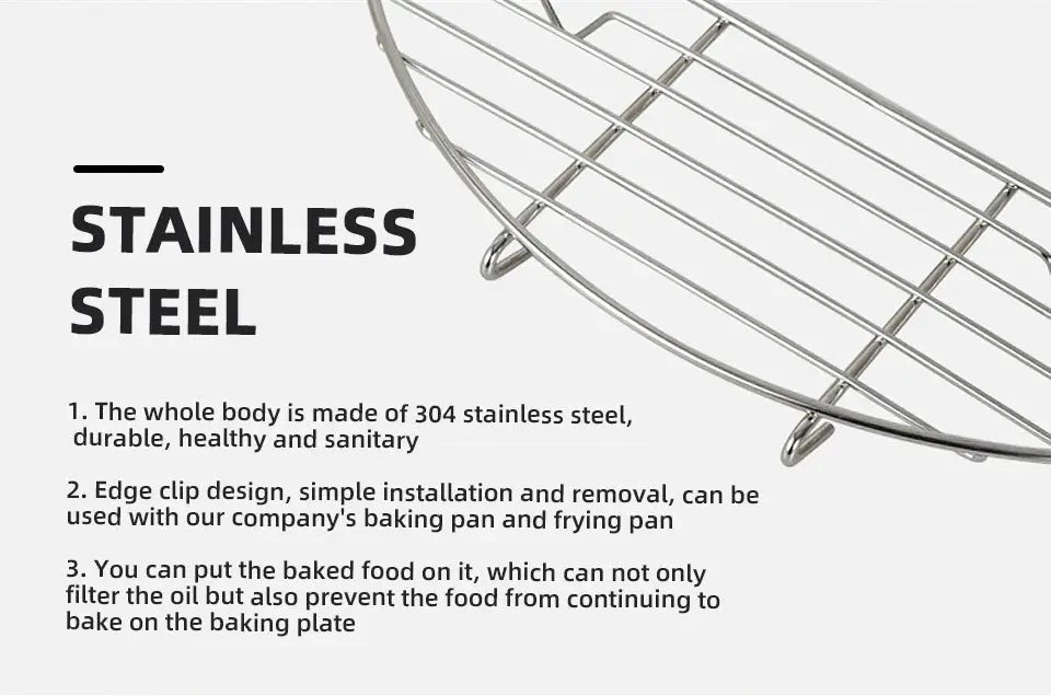 Barbecue steam rack, stainless steel camping grill accessory for meat drainage