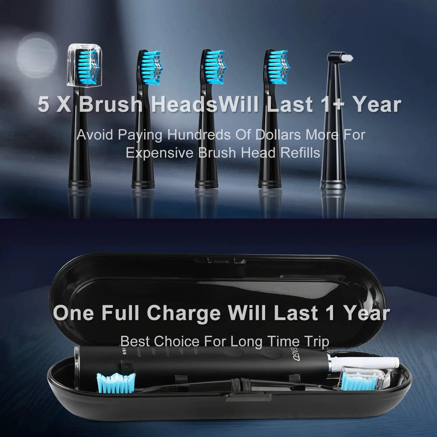 Seago Electric Toothbrush USB Rechargeable With 360 Days Battery Life And Advanced Acoustic Wave Cleaning Technology