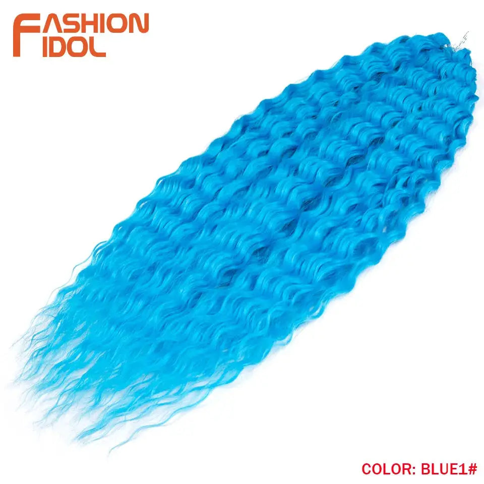 Ariel Curl Water Wave Twist Crochet Hair 22 Inch Deep Wave Synthetic Braid Extension Ombre Blonde Pink