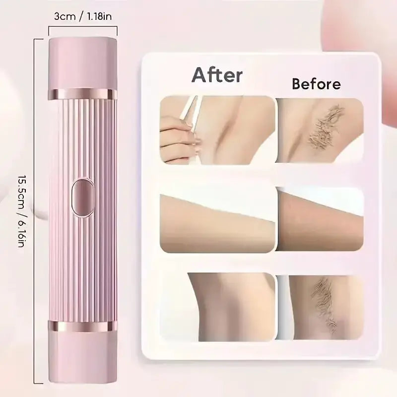 NovaLuxe Two In One Womens Electric Shaver Portable Wet And Dry Hair Remover For Eyebrows Face Legs Armpits