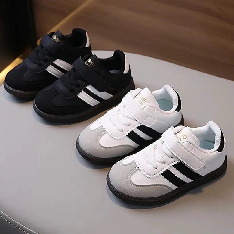 Fashion Sport Shoes For Children PU Leather Ergonomic Kids Sneakers Soft Soles Lightweight Boys Girls Tennis Shoes