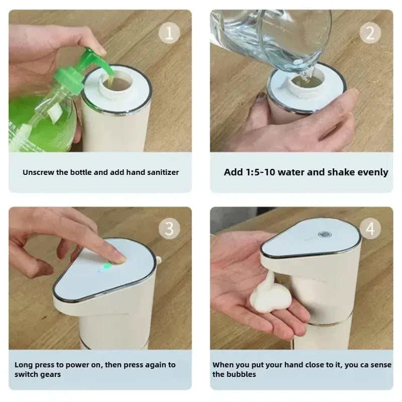 Automatic soap dispenser by Simples Market, white wall-mounted unit with touchless sensor and foaming function