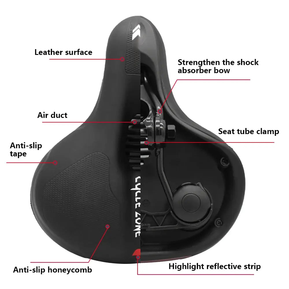 Hollow Breathable Bicycle Saddle For Men And Women MTB Road Bike Seat Shock Absorbing Comfort For Big Butt