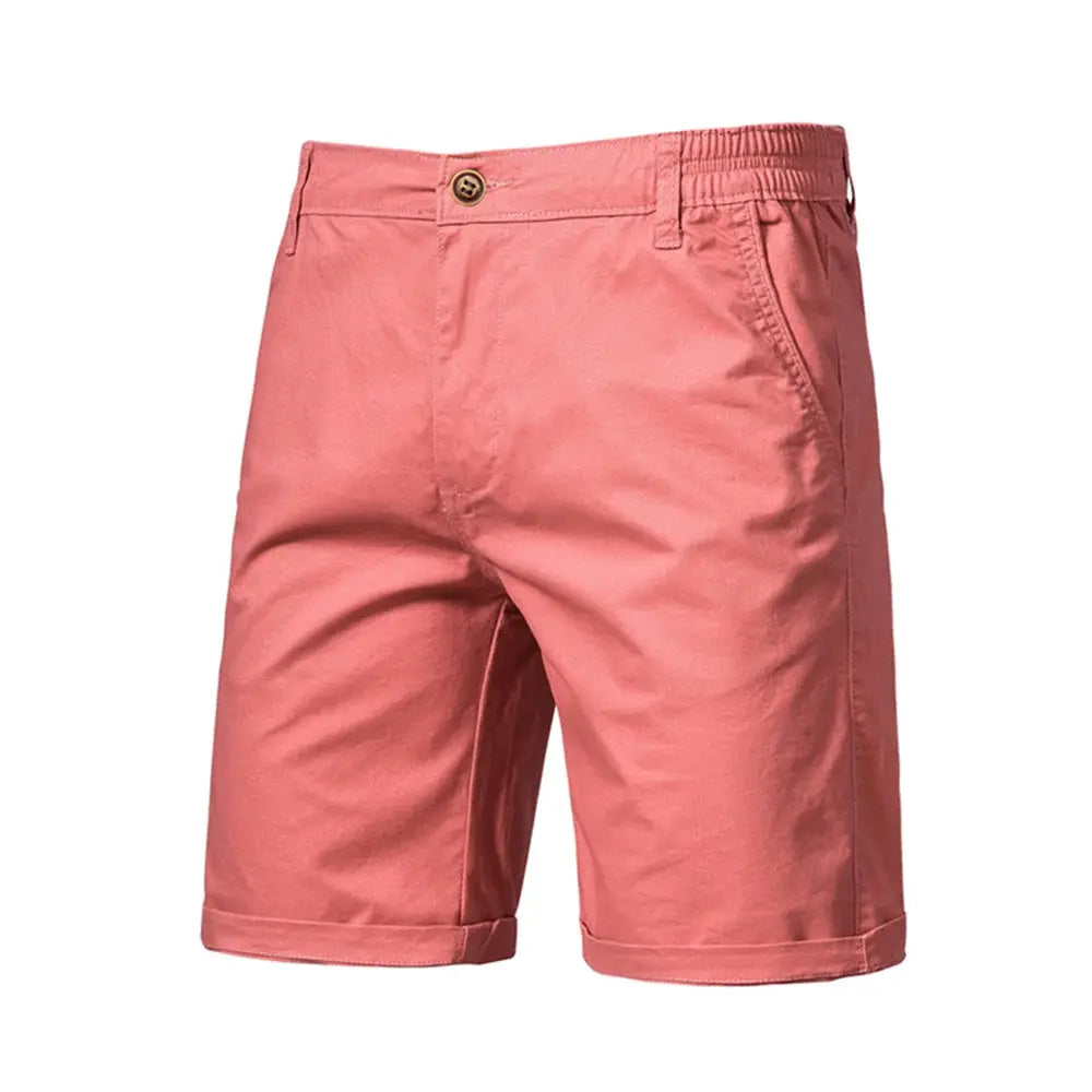 AIOPESON men's pink 100% cotton shorts with elastic waist, casual beachwear