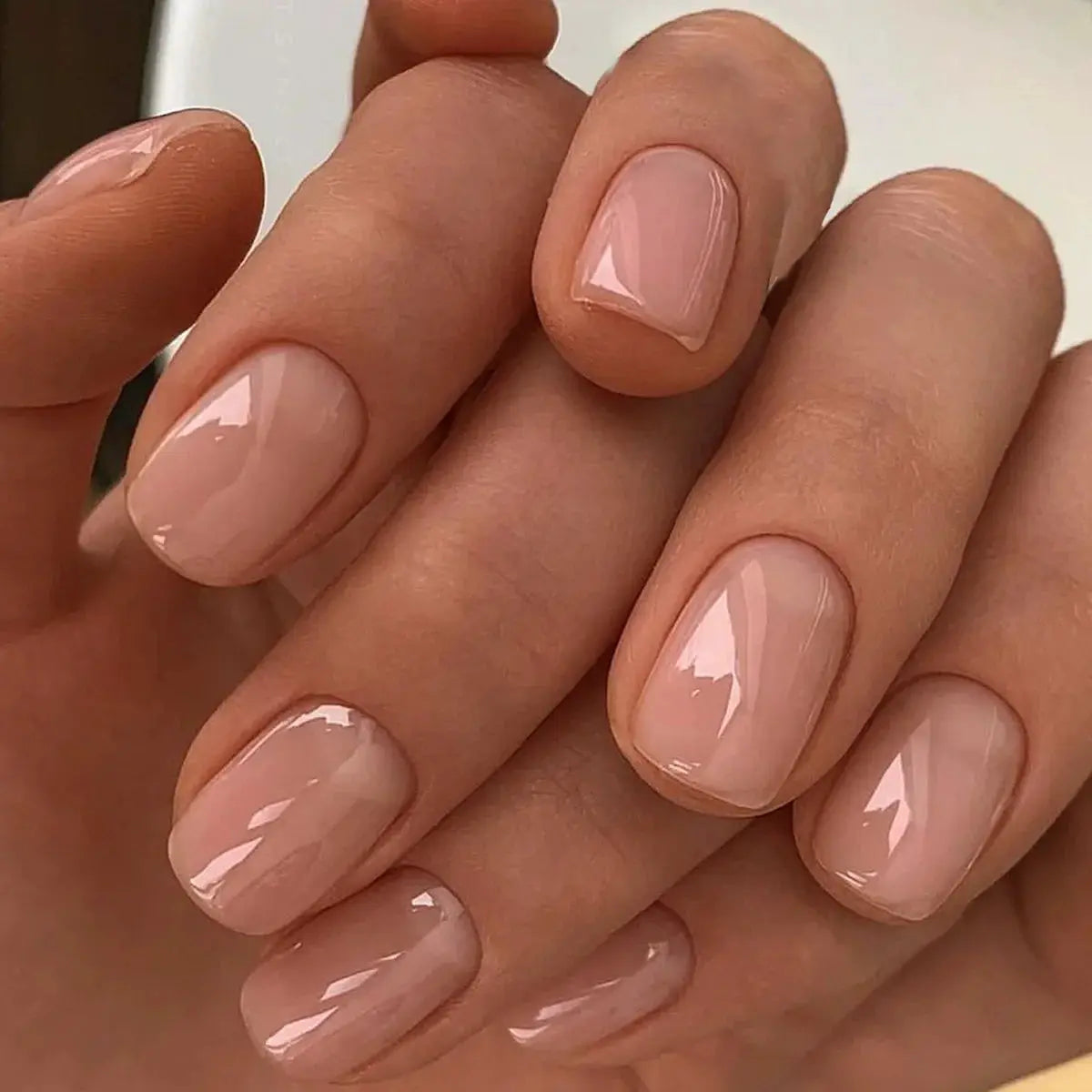 SpringGlow 24Pcs Oval Short Pink Ombre Press On Nails Removable Reusable Nail Art For Sweet Sassy Cool Women