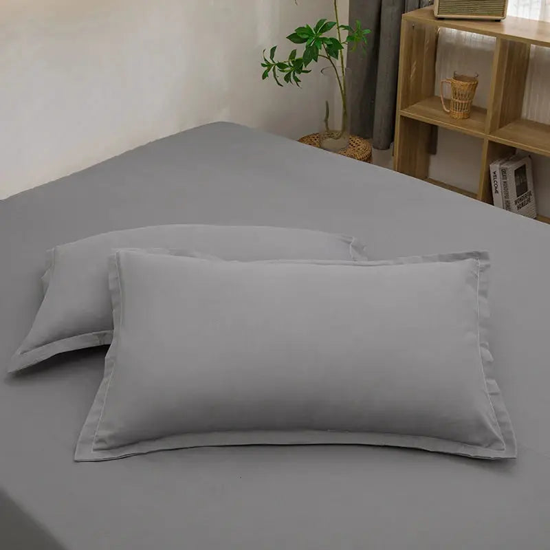 2pc gray envelope-style pillowcases for body pillow 48x74cm