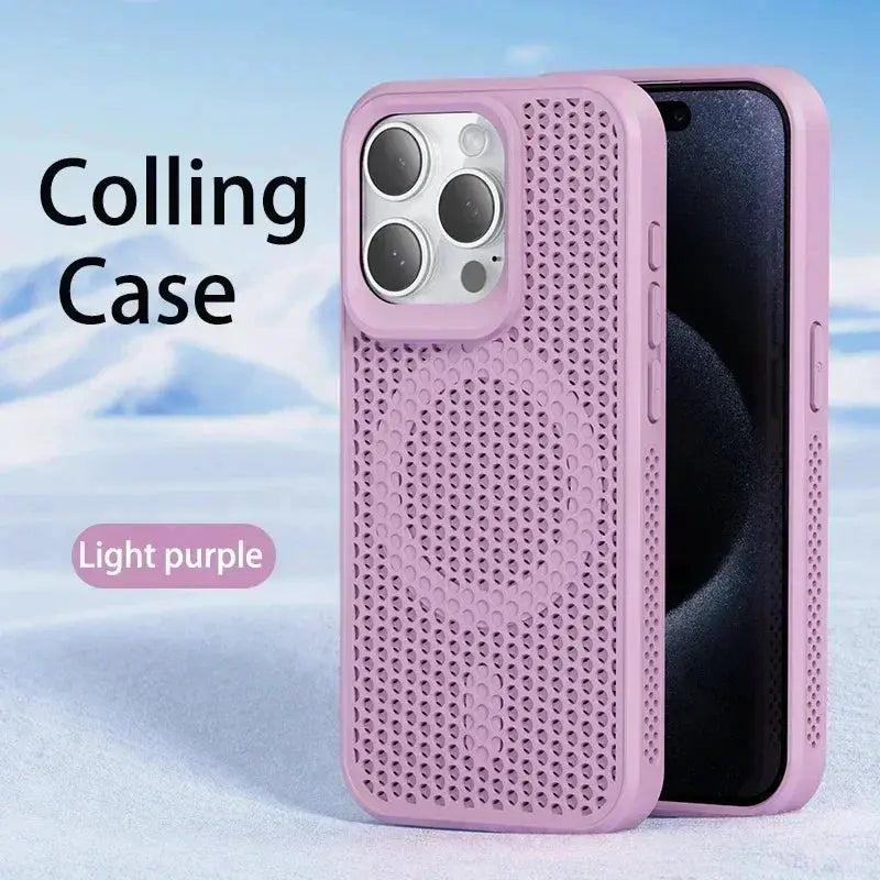 AeroShield Cooling Heat Dissipation Phone Case for iPhone 11 Pro Max to 17 Pro MagSafe Compatible Breathable Hard Back