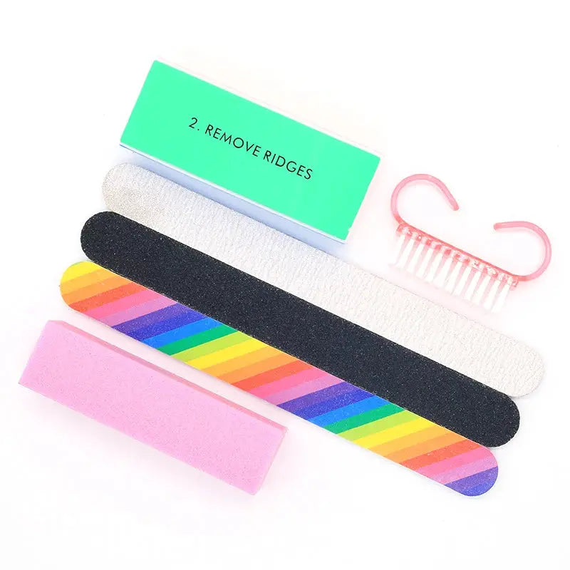 ElegantNail Pink Four Sided Cushioned Nail Buffer For Shaping Smoothing And Polishing Natural And Acrylic Nails