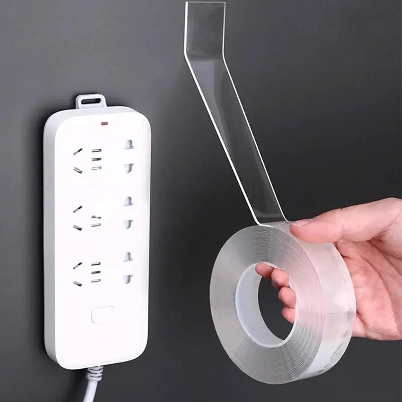 Transparent PET Double Sided Reusable Waterproof Adhesive Tape For Kitchen And Bathroom Use