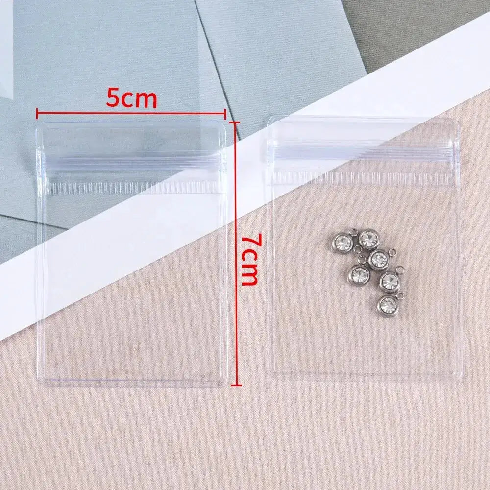 20 Pcs Transparent Jewelry Pouches Anti Oxidation Zip Lock Storage Bags For Earrings Necklaces Bracelets DIY Packaging