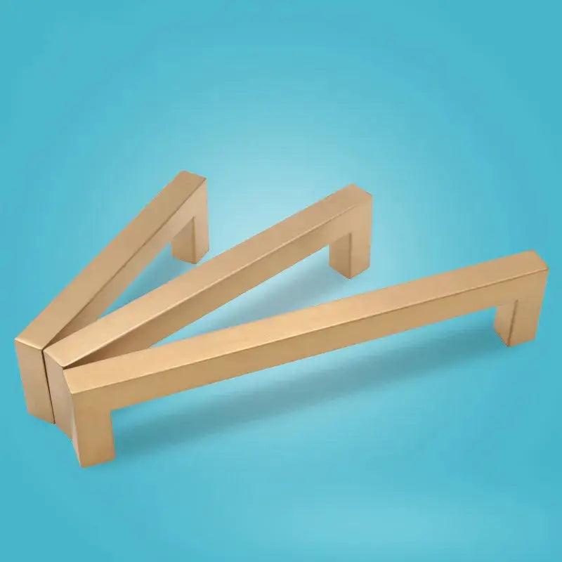 Square Cabinet Handle Stainless Steel Wire Drawn Finish Black Gold Silver Kitchen Cabinets Wardrobe Drawers