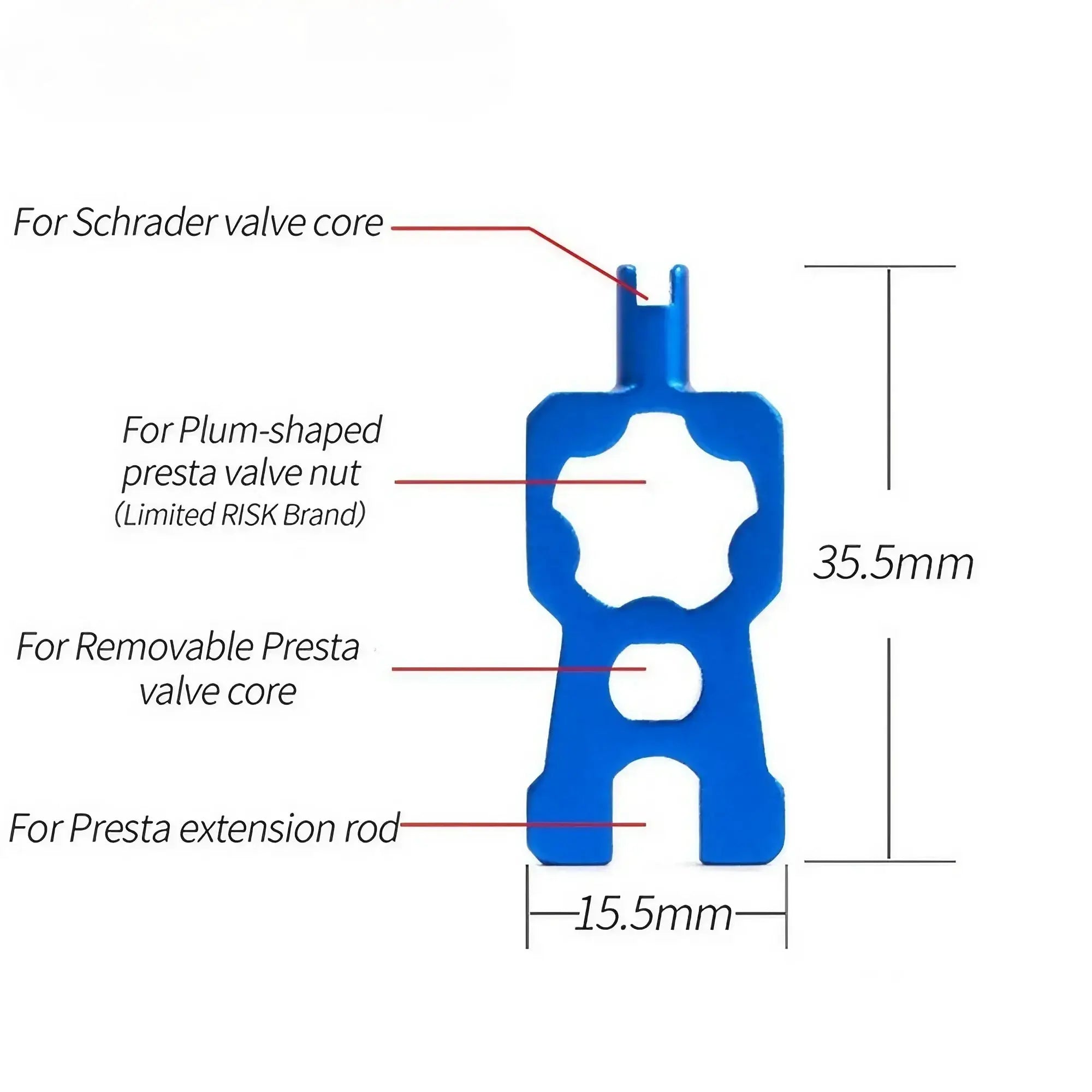 4 In 1 Portable Bicycle Valve Tool For Valve Cores Wrench MTB Road Bike Disassembly Installation Blue
