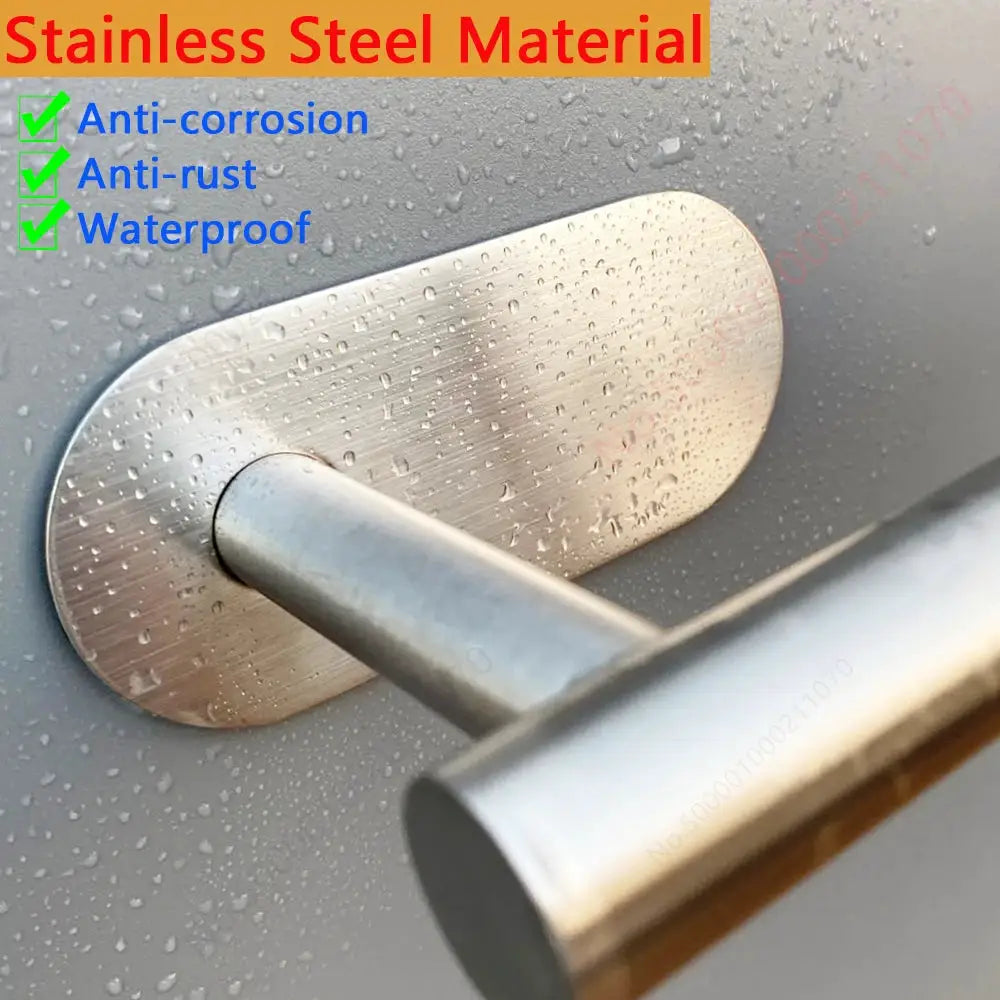 Adhesive Stainless Steel Toilet Paper Rack And Kitchen Towel Holder