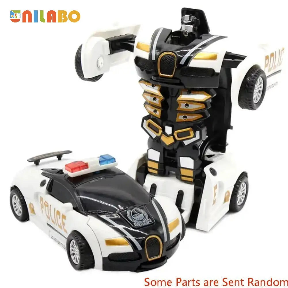 Transformable Robot Sports Car Toy No Batteries Educational Kids Gift Colorful Model Vehicle For Play Learning