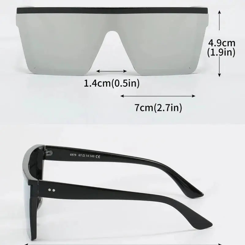 Unisex Large Frame One Piece Sunglasses Retro Style 2024 Trendy Driving Street Photography Eyewear