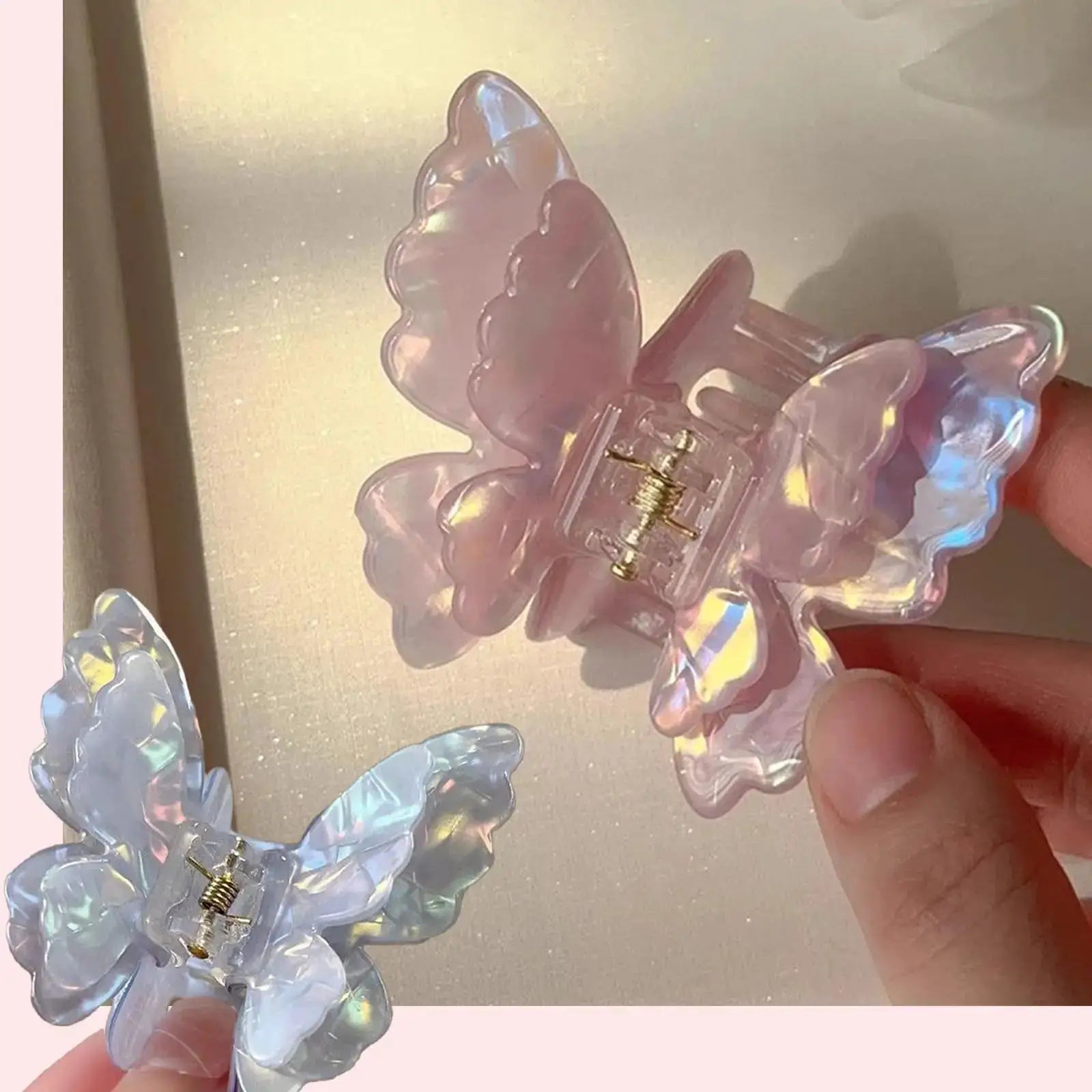 Colorful Butterfly Hair Clips For Women And Girls Pearlescent Fairy Gripper Clips Beach Summer Accessories