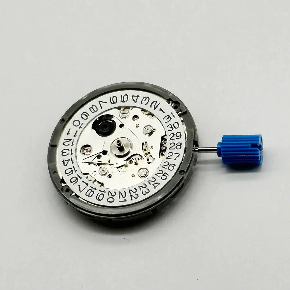 Simples Market NH35A automatic watch movement with date at 3:00, 24 jewels, blue crown