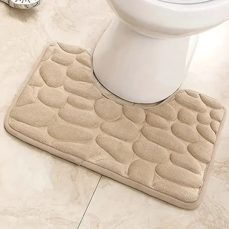 AquaGuard Washroom U Shaped Toilet Foot Mat Waterproof Absorbent Non Slip Comfort For Bathrooms